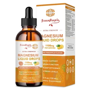 Magnesium Liquid Drops with Magnesium Glycinate, Citrate ,Calm Mood, Muscle & Sleep for Adults